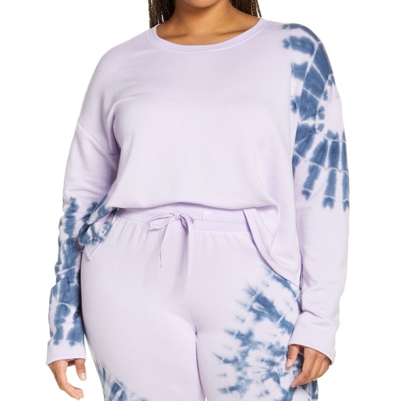 Plus Size BP Tie-dye Sweatshirt & Sweatpants - Picture 1 of 2